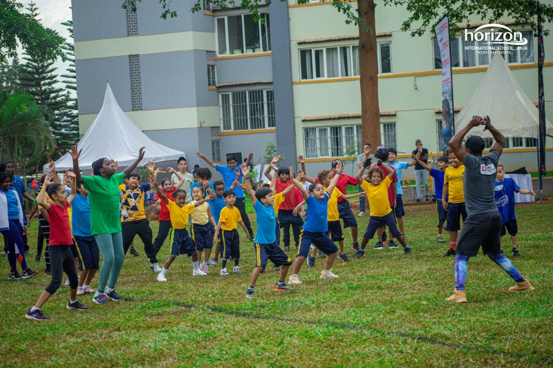 Students preparing for sports day